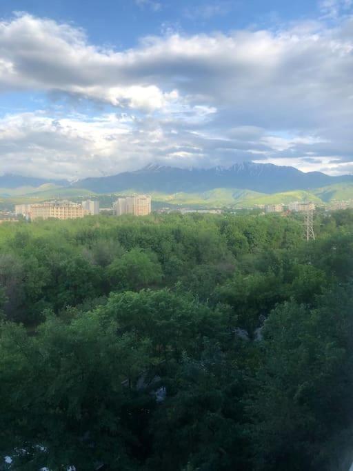 Cozy Three-Room Apartment With Mountain View Алма Ата Екстериор снимка